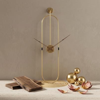 Modern Oval Wall Clock Gold