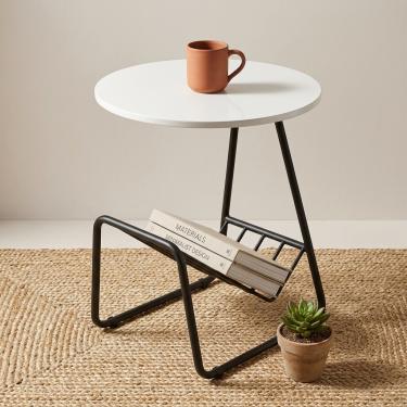 Modern Side Coffee Table White & Black Z-012