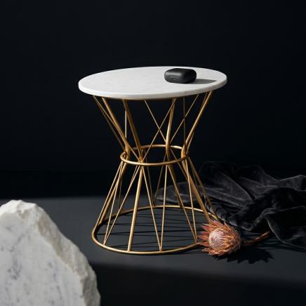 Modern White & Gold Side Coffee Table Z-027