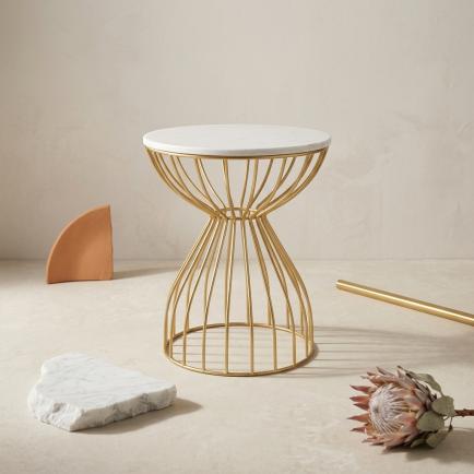 Iron Art Small Round Table Sofa Side Table