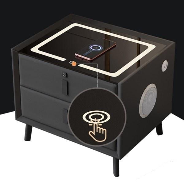 Modern Intelligent Bedside Table Gray Black K29-1