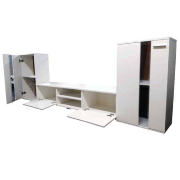 White TV Stand With RGB LED Lights G1
