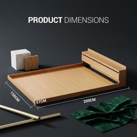 Simple bedstead  J-BD-004 1.52 wood BF