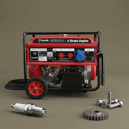 Casals Generator Electric Key & Recoil Start Steel Red Single Phase 4 Stroke 4400W GEN5500A