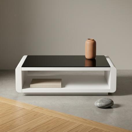 Coffee Table With Black Glass Top DH-T0318-120AZ