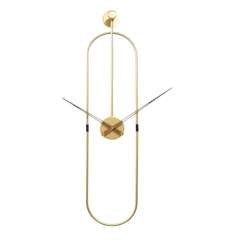 Modern Oval Wall Clock Gold