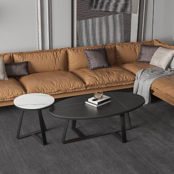 Modern Luxury Set of 2 Coffee Tables Black & White 225