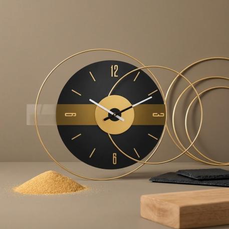 Orbit Gold Accent Timepiece living room decoration wall clock 2018B Black, 67*50CM BF